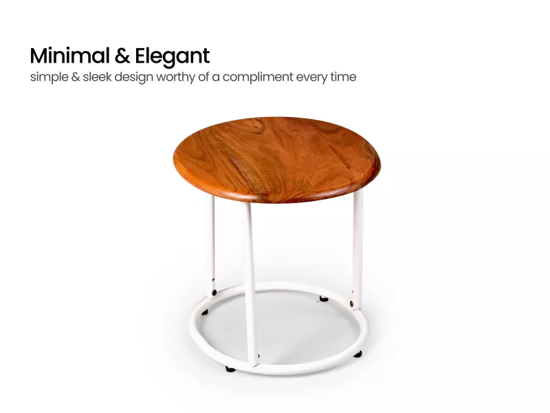 Clara Side Table with Metal Frame and Wooden Top